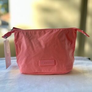 ATHLETA All About Small Cosmetic Pouch Coral Pink NWT